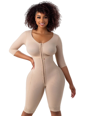 Stage 1 Full Body Faja for Plastic Surgery Recovery | Compression Hook Levels | Padded Straps | Snatched Body DC04L1