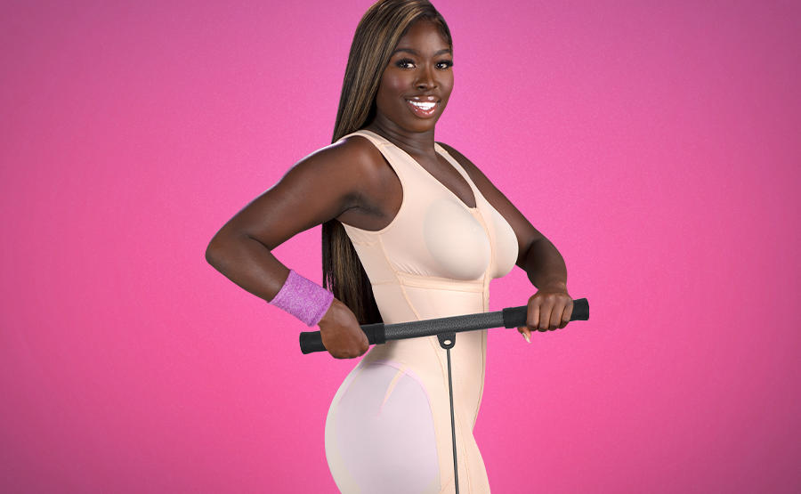 woman with faja working out