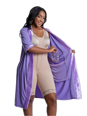 Post Surgery Recovery Night Gown Robe with Drain Pockets | ¾ Sleeves