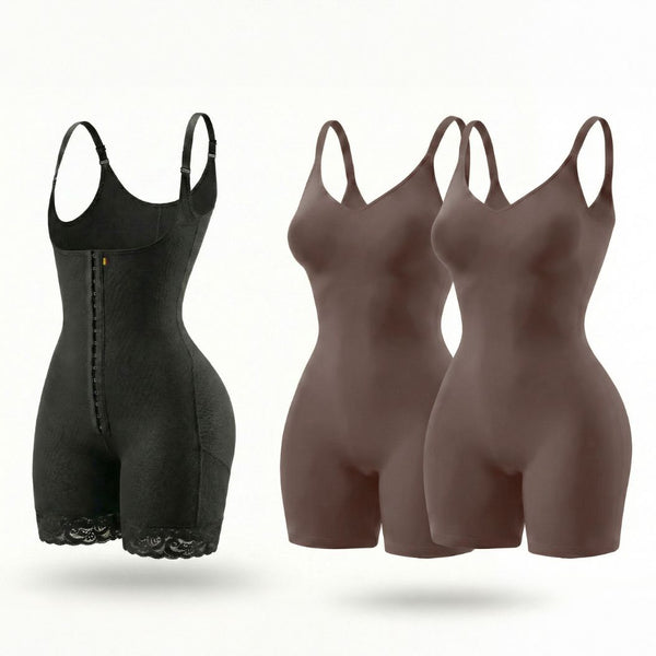 Snatched Stage 2 | Faja Short + 2-Pack Shapewear Bodysuit – Snatched body