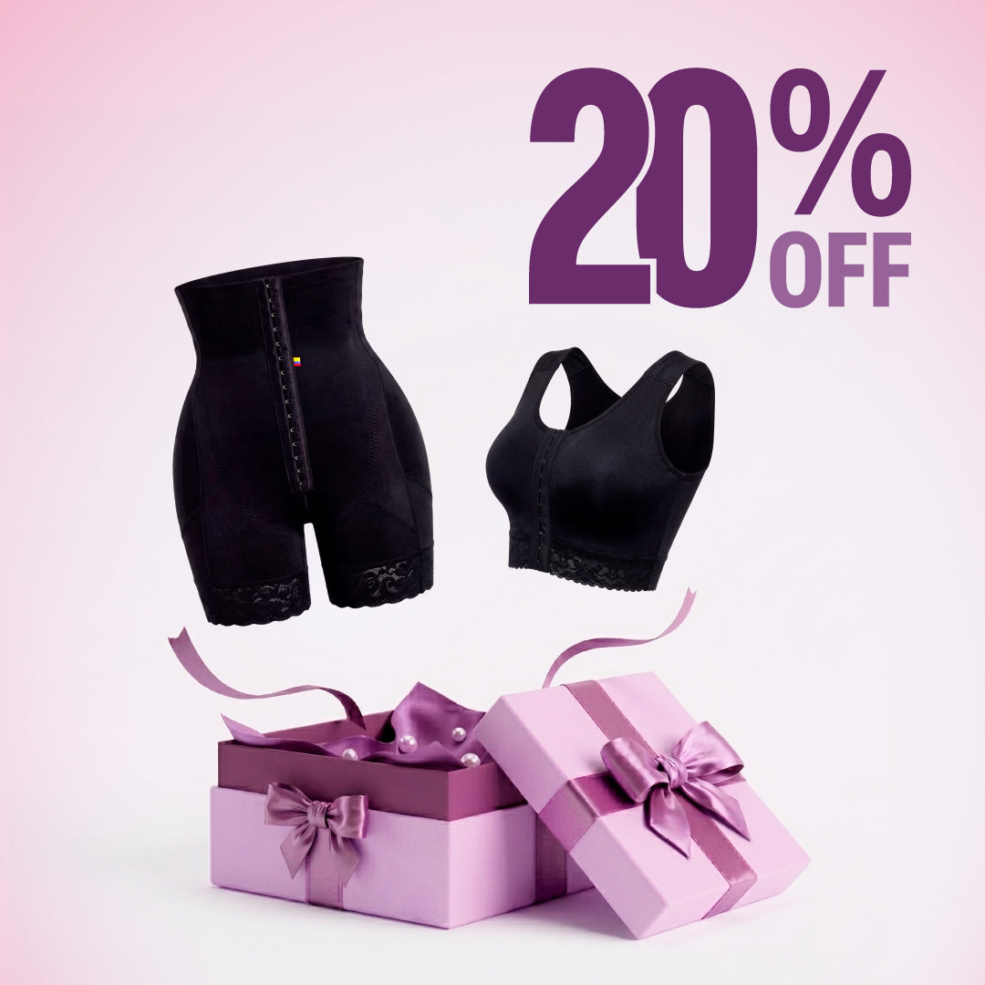 BBL Short | Stage 3 Post-Op Tummy Control High Waisted + Post-Breast Augmentation & Mastectomy | Stage 1 Compression Bra | Front Closure for Easy Wear