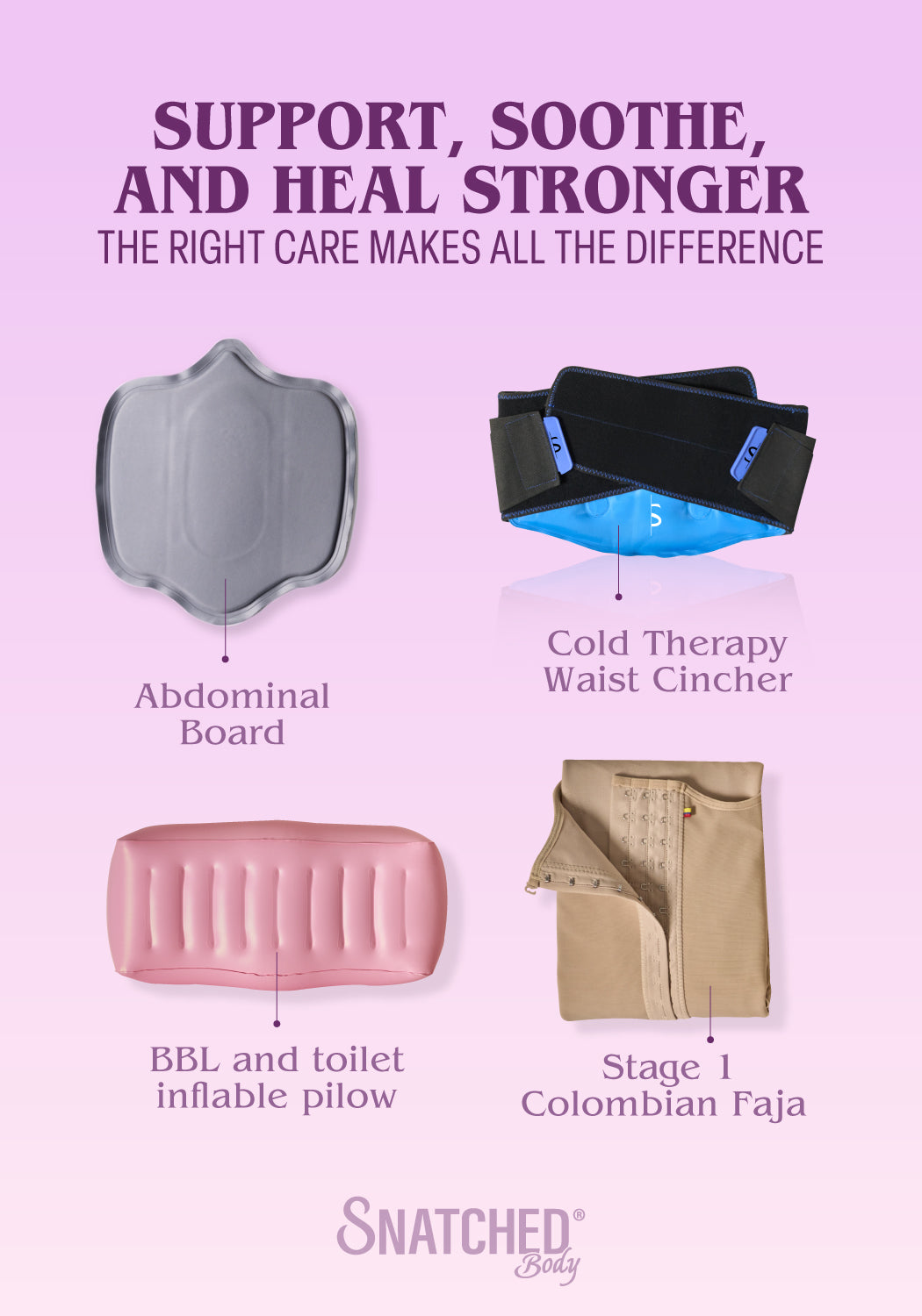 Snatched Body Stage 1 Recovery Kit | Daily Comfort Essentials (Stage 1 Faja Included)