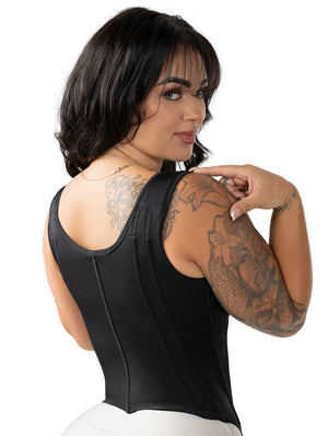 Snatched Body Vest Underbust Corset | Waist Cincher Shapewear with Straps & Front Zipper