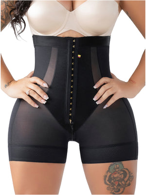 Elite High-Compression Shaping Shorts | 3-Level Hook-&-Eye, Tummy Control | Snatched Body DC01C5