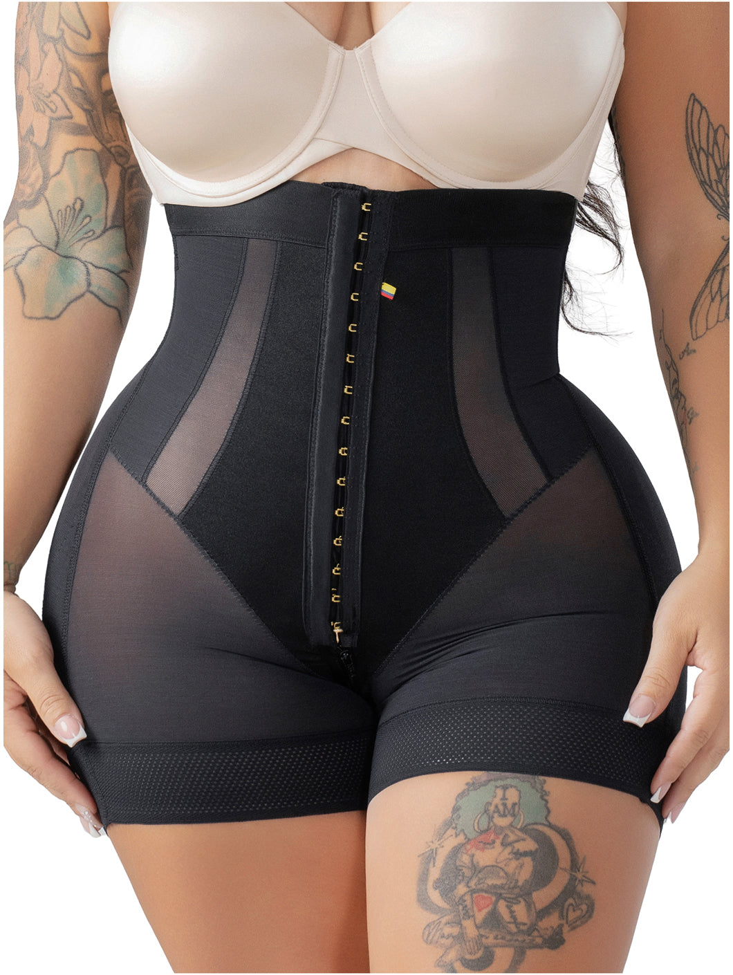 Elite High-Compression Shaping Shorts | 3-Level Hook-&-Eye, Tummy Control | Snatched Body DC01C5
