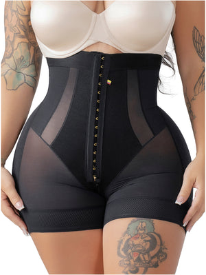 Elite High-Compression Shaping Shorts | 3-Level Hook-&-Eye, Tummy Control | Snatched Body DC01C5