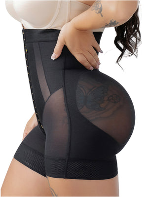 Elite High-Compression Shaping Shorts | 3-Level Hook-&-Eye, Tummy Control | Snatched Body DC01C5
