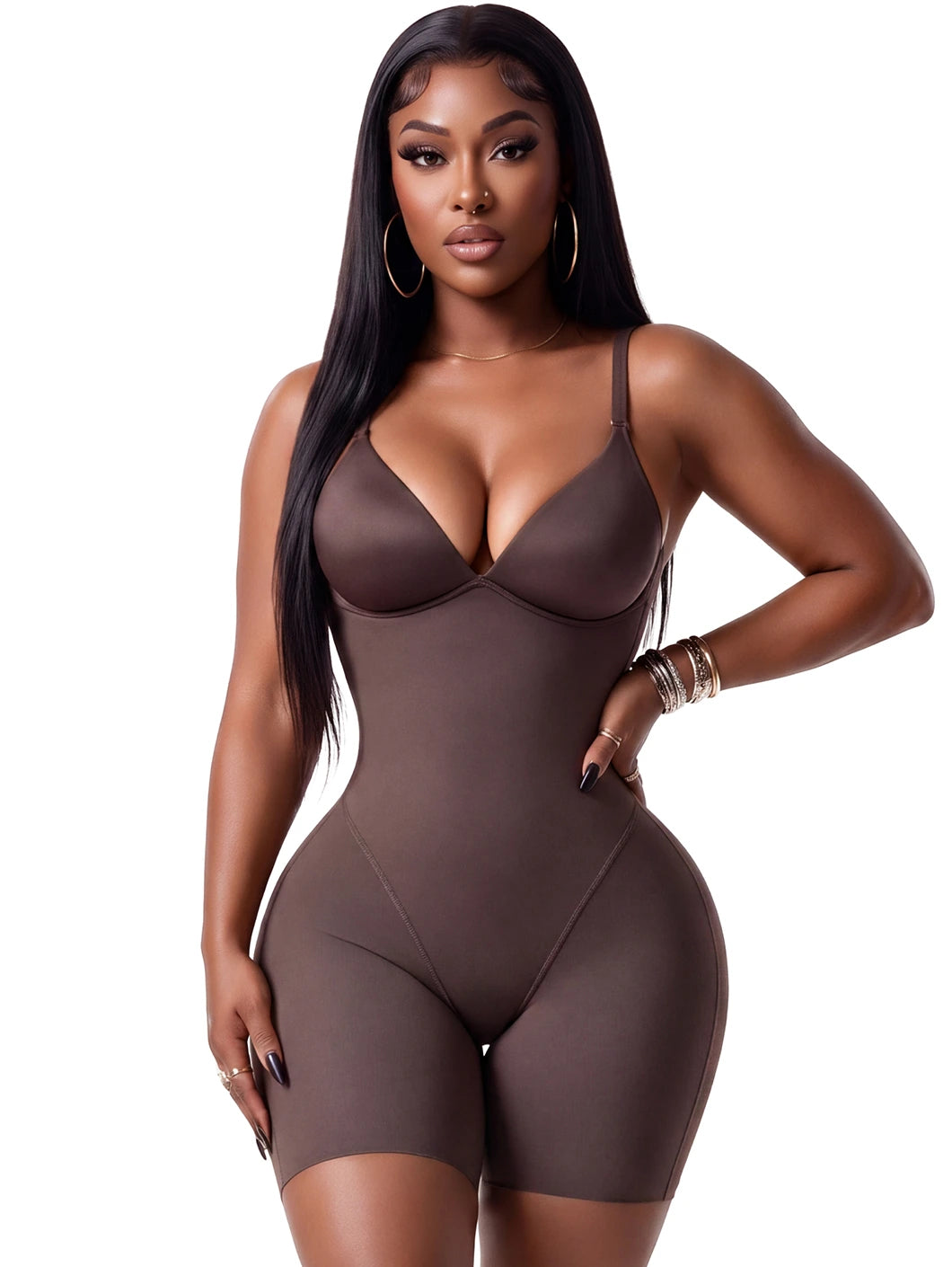 Seamless Soft Control Bodysuit with Cups| Daily Waist Snatching Shapewear | Snatched Body DQ01D5