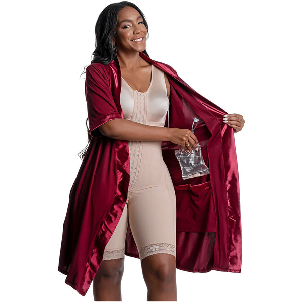 Post Surgery Recovery Night Gown Robe with Drain Pockets | ¾ Sleeves ...