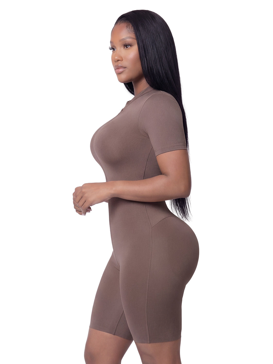 Short Sleeve Biker Bodysuit | Versatile Soft Control Shapewear