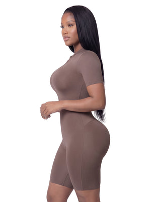 Short Sleeve Biker Bodysuit | Versatile Soft Control Shapewear